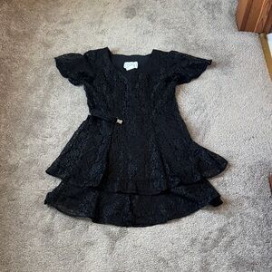 D.B.Y. Ltd. Black Floral Lace Peplum Cocktail Party Dress SIZE 5